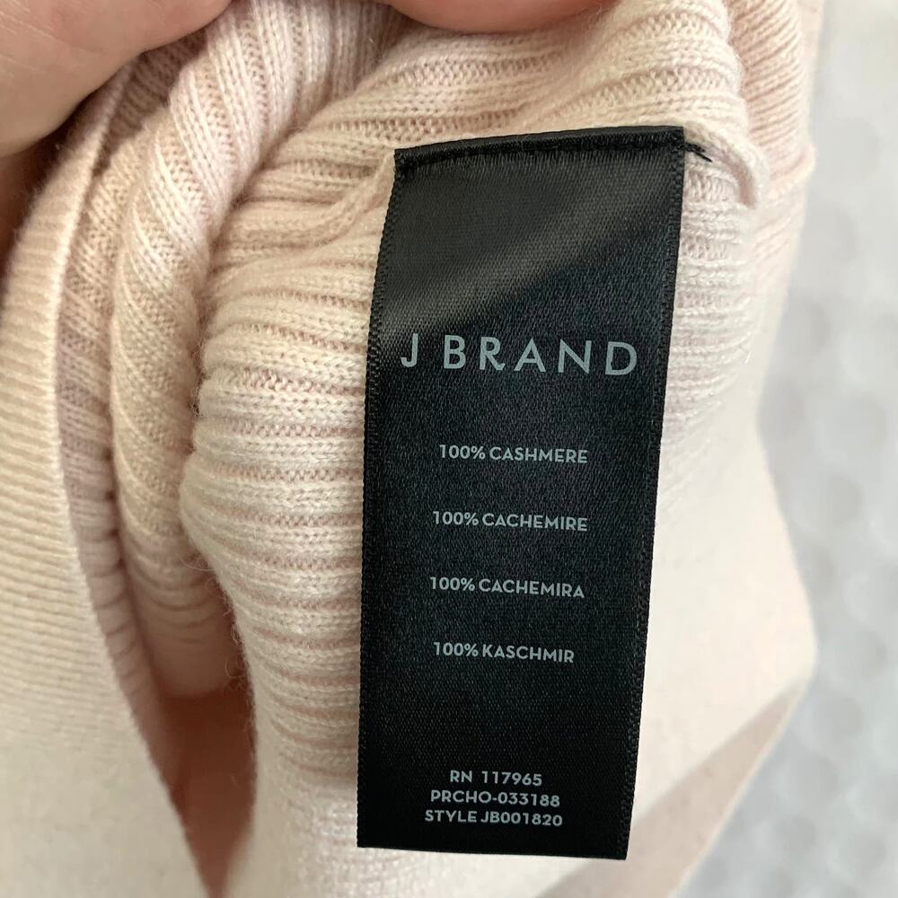 J Brand Mackenzie Cold Shoulder Cashmere Sweater NWT Women's M Faded Clear Pink - Picture 7 of 9